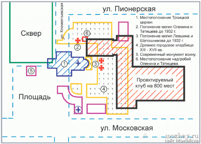 План местоположения Троицкой церкви.