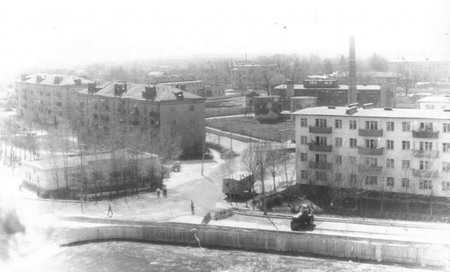 Можайск. Панорама ул.Павлова. 1977 г. (2) .  Фото из архива Е.Парфентьевой.