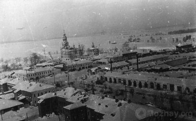 Вид Можайска, освобожденного от немецких войск, с самолета. 24.01.1942 г. Фото Чернова, Кислова. РГАКФД