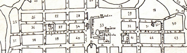 Старые названия центральных улиц Можайска на плане 1903 года.